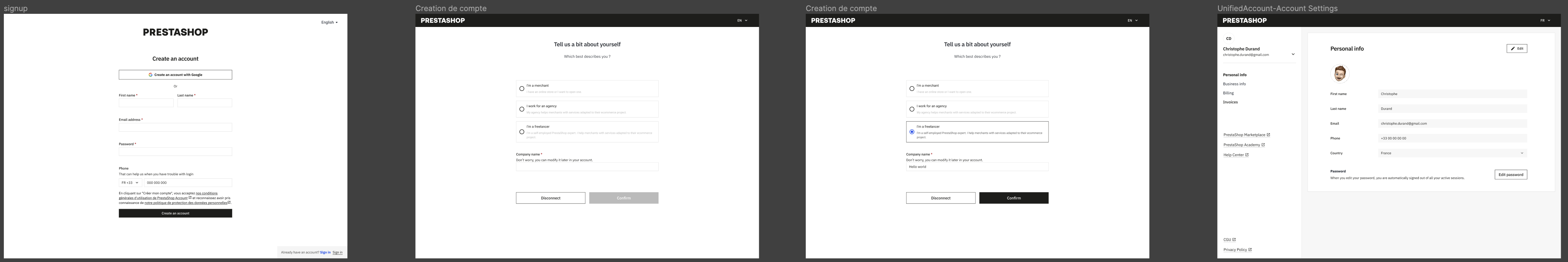 Sign up, Full flow in 3 steps